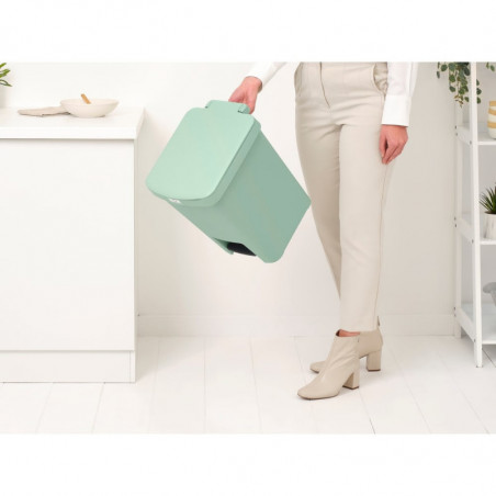Coș cu pedală Brabantia StepUp 1008484, 25 L, Materiale ecologice, Deschidere mare, Verde deschis
