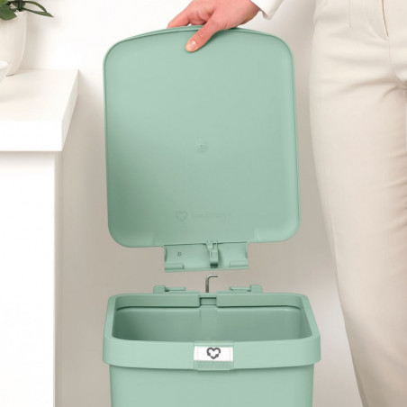 Coș cu pedală Brabantia StepUp 1008484, 25 L, Materiale ecologice, Deschidere mare, Verde deschis