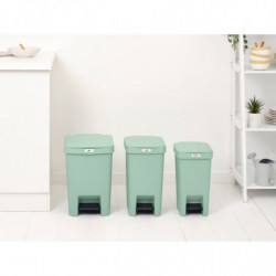Coș cu pedală Brabantia StepUp 1008484, 25 L, Materiale ecologice, Deschidere mare, Verde deschis