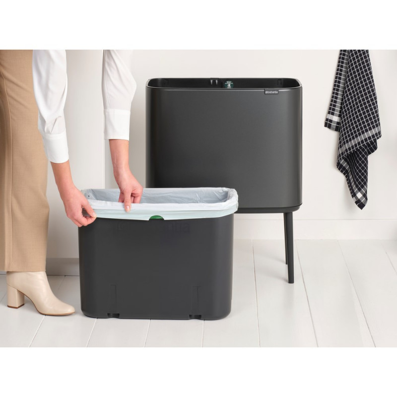 Coș Brabantia Bo Touch 1008854, 36 L, Deschidere lină și silențioasă, Deschidere mare, Gri închis