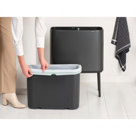 Coș Brabantia Bo Touch 1008854, 36 L, Deschidere lină și silențioasă, Deschidere mare, Gri închis