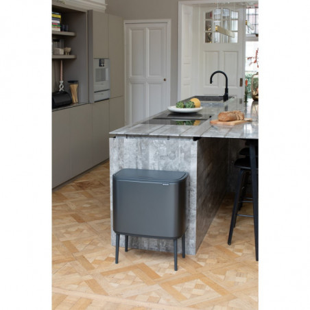 Coș Brabantia Bo Touch 1008854, 36 L, Deschidere lină și silențioasă, Deschidere mare, Gri închis