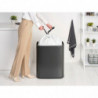 Cos de gunoi Brabantia Bo Touch 1008858, 60 L, Deschidere lina si silentioasa, Deschidere mare, Gri