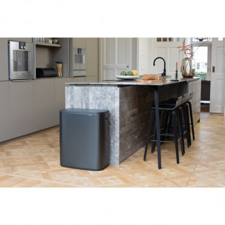 Cos de gunoi Brabantia Bo Touch 1008858, 60 L, Deschidere lina si silentioasa, Deschidere mare, Gri