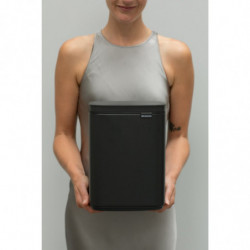 Cos de gunoi Brabantia Bo Small 1008866, 4 L, Deschidere lina si silentioasa, Baza antiderapanta, Acoperire minerala, Gri inchis