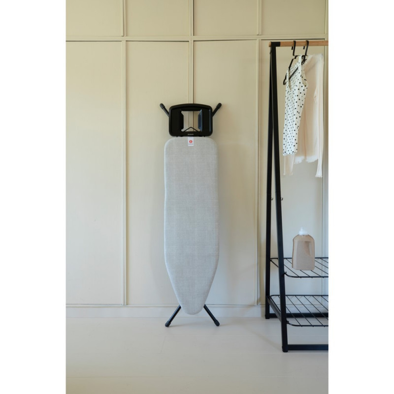 Masă de călcat Brabantia B 1008893, 124x38 cm, 7 poziții de reglare, Suport mare pentru fier, Gri deschis