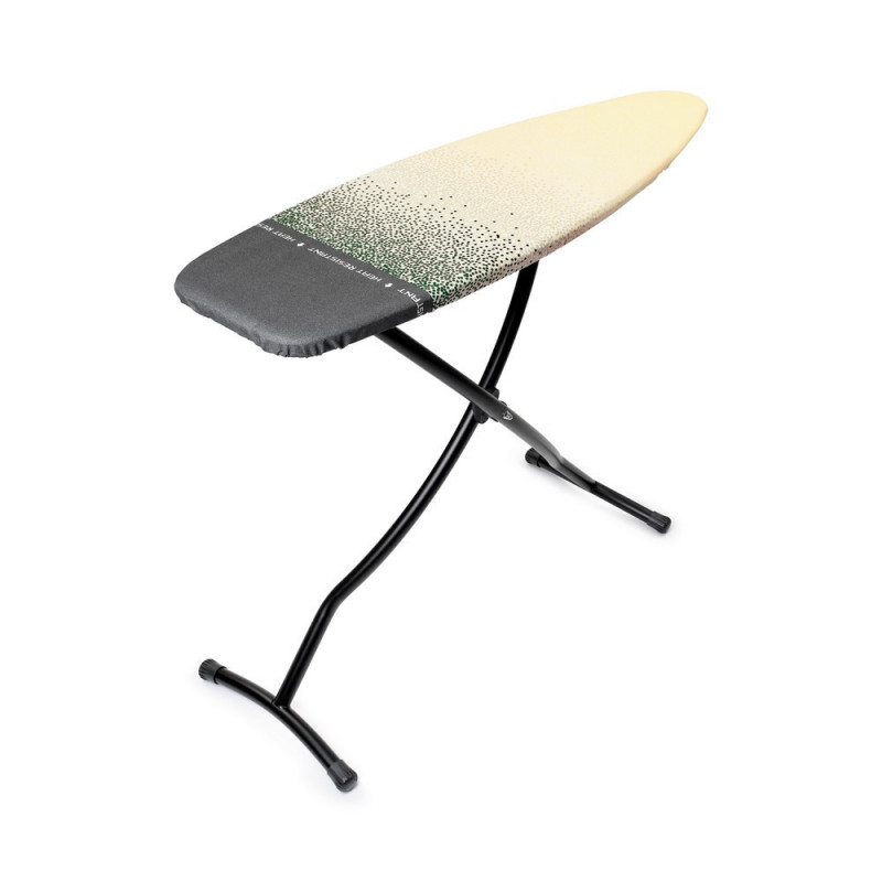 Masa de calcat Brabantia D 1008898, 135x45 cm, 7 pozitii de reglare, Zona de calcat rezistenta la caldura, Galben/Verde