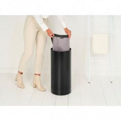 Cos de rufe Brabantia 1008916, 35 L, Capac din plastic, Umplere fara deschidere, Gauri aerisire, Negru