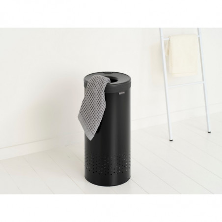 Cos de rufe Brabantia 1008916, 35 L, Capac din plastic, Umplere fara deschidere, Gauri aerisire, Negru