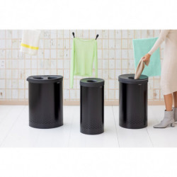 Cos de rufe Brabantia 1008916, 35 L, Capac din plastic, Umplere fara deschidere, Gauri aerisire, Negru