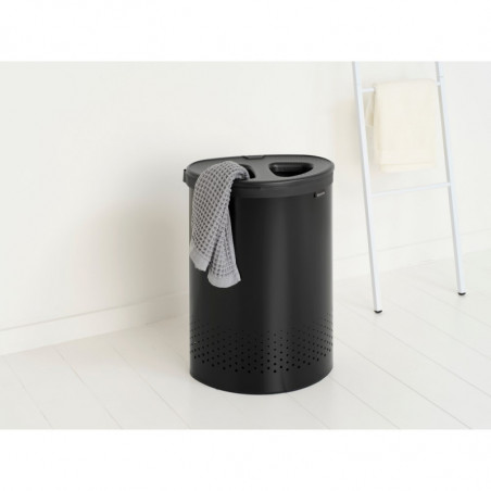 Cos de rufe Brabantia Selector 1008917, 55 L, 2 compartimente, Orificii aerisire, Umplere fara deschidere, Negru