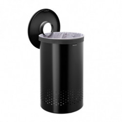 Cos de rufe Brabantia 1008918, 60 L, Capac din plastic, Umplere fara deschidere, Orificii aerisire, Negru