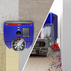 Aspirator Dyson RB03 360 Vis Nav Bl/Ni, Autonomie pana la 65 min, SMART, 26 senzori, Navigație vizuala 360°, Control vocal, Albastru/Gri