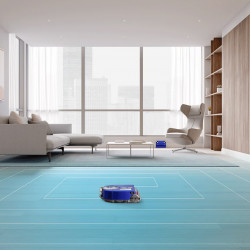 Aspirator Dyson RB03 360 Vis Nav Bl/Ni, Autonomie pana la 65 min, SMART, 26 senzori, Navigație vizuala 360°, Control vocal, Albastru/Gri