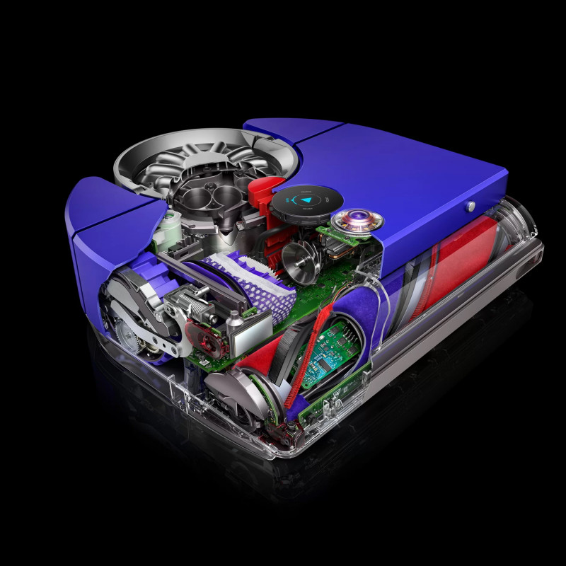 Aspirator Dyson RB03 360 Vis Nav Bl/Ni, Autonomie pana la 65 min, SMART, 26 senzori, Navigație vizuala 360°, Control vocal, Albastru/Gri