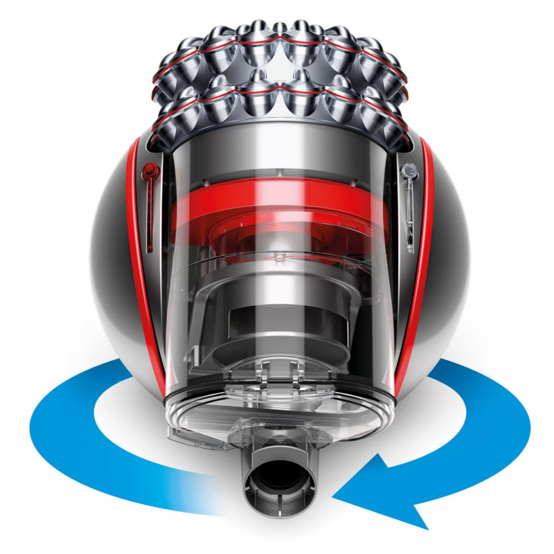 Aspirator Dyson Cin BigBall AbPr, 700W, 1.5l, Clasa A, Sistem ciclon Cinetic, Auto-redresare, Fara schimbare filtru, Gri/Rosu