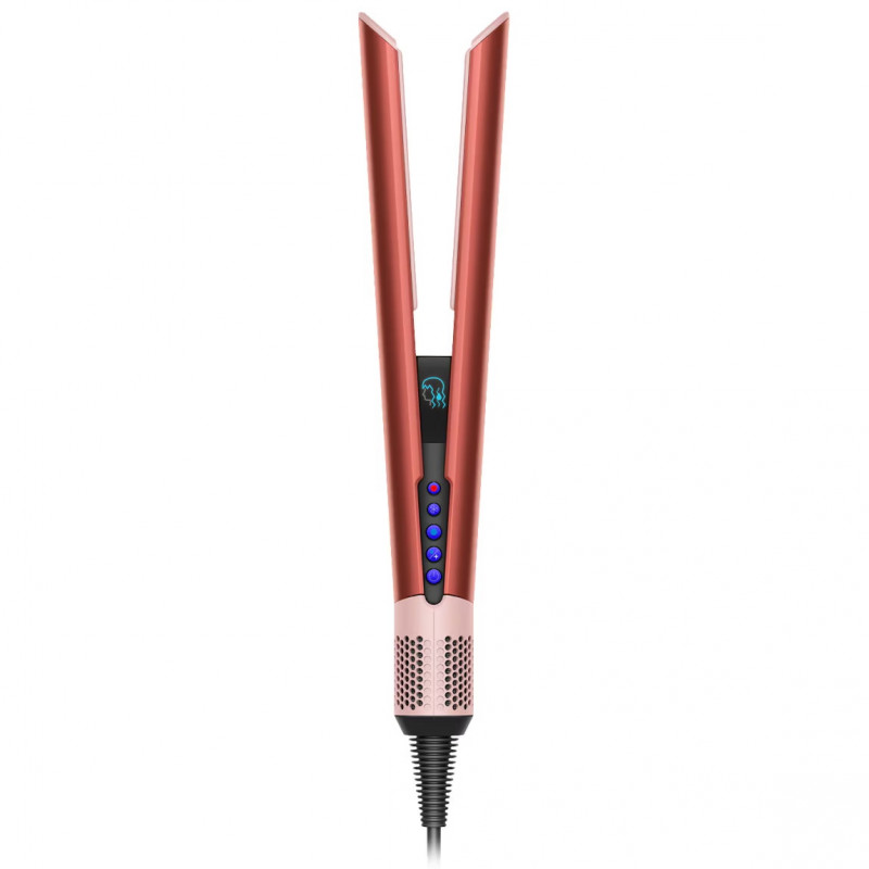 Placa pentru par cu flux de aer Dyson HT01 Airstrait StrBz/BhPk 560844-01, 1600W, Max 140°C, Ionizare, 6 trepte temperatura, Afisaj LCD, Rosu/Bronz