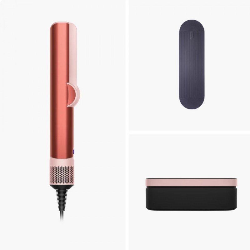 Placa pentru par cu flux de aer Dyson HT01 Airstrait StrBz/BhPk 560844-01, 1600W, Max 140°C, Ionizare, 6 trepte temperatura, Afisaj LCD, Rosu/Bronz