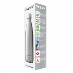 Termos Beper BI.505, 500 ml, Pereti dubli, Fara BPA, Otel inoxidabil, Inox