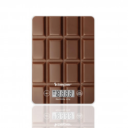 Cantar de bucatarie Beper P102BIL002, Pana la 5 kg, g/lb, Afisaj LCD, TAPA, Auto-off, Maro