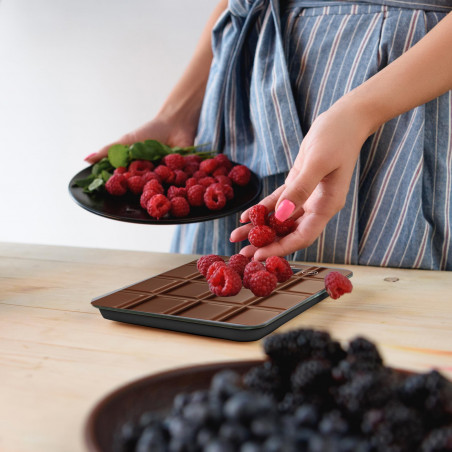 Cantar de bucatarie Beper P102BIL002, Pana la 5 kg, g/lb, Afisaj LCD, TAPA, Auto-off, Maro