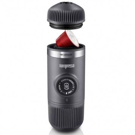 Adaptor pentru capsula Nespresso NS Wacaco, Otel inoxidabil, Fara BPA, Negru/Gri