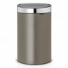Cos de gunoi Brabantia Touch Bin New 650529, 40 L, Inchidere silentioasa si lina, Spate plat, Gri/Inox