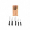 Set de 5 cuțite Brabantia Profile 1003298, Oțel călit, Rezistent la zgârieturi și coroziune, Fag, Maro