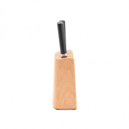 Set de 5 cuțite Brabantia Profile 1003298, Oțel călit, Rezistent la zgârieturi și coroziune, Fag, Maro