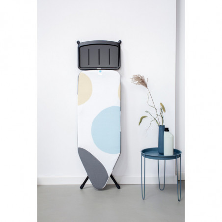 Masa de calcat Brabantia C 1003374, 124x45 cm, 7 pozitii de reglare, Suport generator de abur, Alb/Gri
