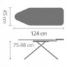 Masa de calcat Brabantia C 1003374, 124x45 cm, 7 pozitii de reglare, Suport generator de abur, Alb/Gri
