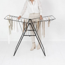 Brabantia Hangon Uscător de rufe 1004165, 20 m, 6 umerașe, Reglabil, Încuietoare pentru copii, Negru/mat