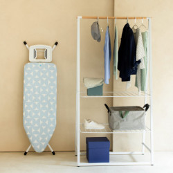 Masa de calcat Brabantia C 1005620, 124x45 cm, 7 pozitii de reglare, Suport fier de calcat, Albastru deschis