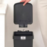 Coș cu pedală Brabantia StepUp 1008479, 16 L, Materiale ecologice, Deschidere mare, Gri închis