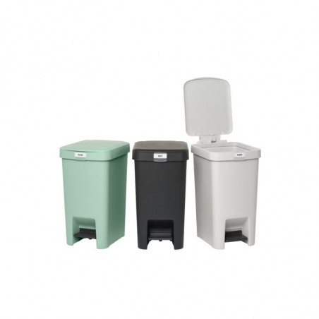 Coș cu pedală Brabantia StepUp 1008479, 16 L, Materiale ecologice, Deschidere mare, Gri închis