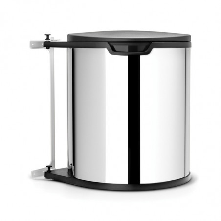 Brabantia Coș încorporabil 647044, 15 L, Deschidere largă, Coș interior din plastic, Inox