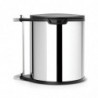 Brabantia Coș încorporabil 647044, 15 L, Deschidere largă, Coș interior din plastic, Inox