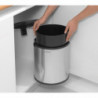 Brabantia Coș încorporabil 647044, 15 L, Deschidere largă, Coș interior din plastic, Inox