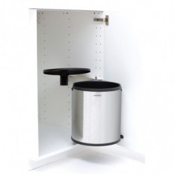 Brabantia Coș încorporabil 647044, 15 L, Deschidere largă, Coș interior din plastic, Inox