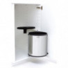 Brabantia Coș încorporabil 647044, 15 L, Deschidere largă, Coș interior din plastic, Inox