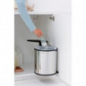 Brabantia Coș încorporabil 647044, 15 L, Deschidere largă, Coș interior din plastic, Inox