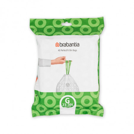 Brabantia dimensiune sac de gunoi 647064 G, 23-30L, 40 bucăți, alb