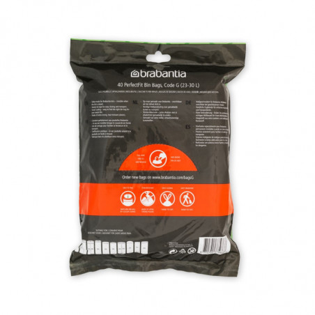 Brabantia dimensiune sac de gunoi 647064 G, 23-30L, 40 bucăți, alb