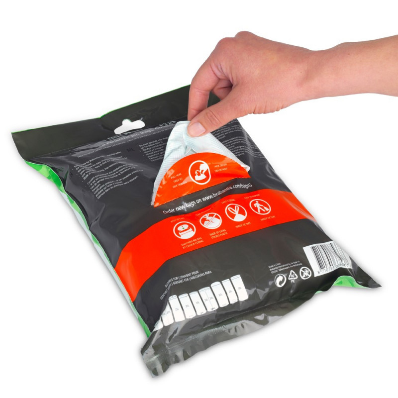 Brabantia dimensiune sac de gunoi 647064 G, 23-30L, 40 bucăți, alb