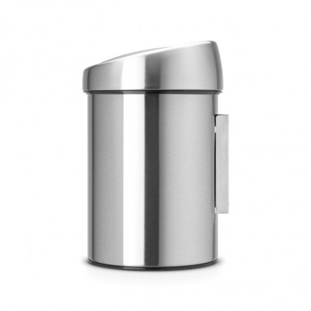 Cos de gunoi Brabantia Touch Bin 647211, 3 L, Deschidere lina si silentioasa, Montare pe perete, Inox/Mat