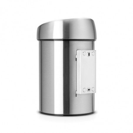 Cos de gunoi Brabantia Touch Bin 647211, 3 L, Deschidere lina si silentioasa, Montare pe perete, Inox/Mat