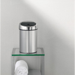 Cos de gunoi Brabantia Touch Bin 647211, 3 L, Deschidere lina si silentioasa, Montare pe perete, Inox/Mat