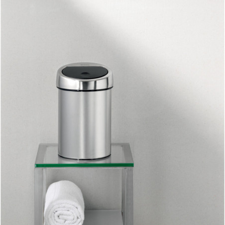 Cos de gunoi Brabantia Touch Bin 647211, 3 L, Deschidere lina si silentioasa, Montare pe perete, Inox/Mat