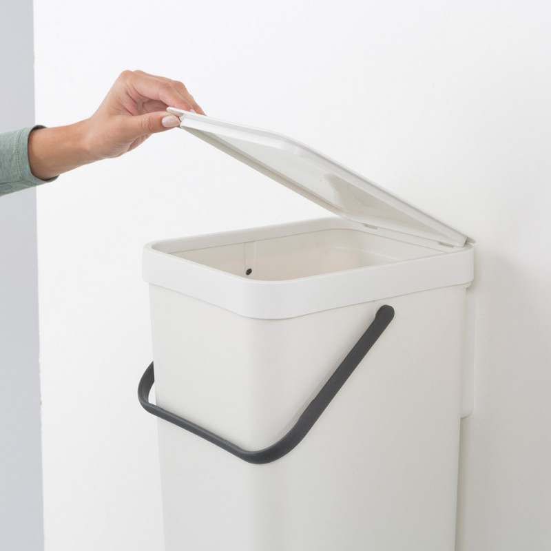 Brabantia Coș de colectare selectivă Sort&Go 648978, 16 l, Mâner, Montabil pe perete, Gri închis