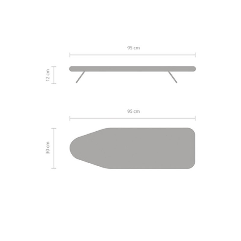 Masa de calcat Brabantia S 1000819, 95x30 cm, Compact, Carlig de agatat, Multicolor